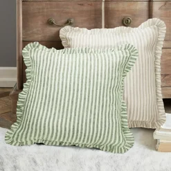 LOBERON Kissenhülle 2er Set Brenda grün/beige Outlet