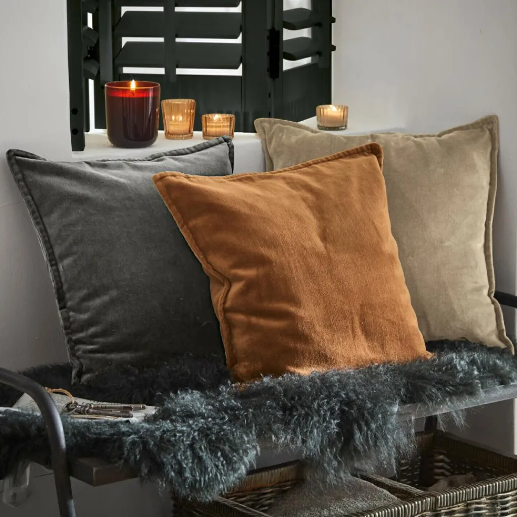LOBERON Kissenhülle 3er Set Lumeau orange/grau/beige