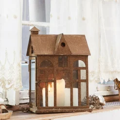 LOBERON Laterne Sweet Home rostbraun Clearance
