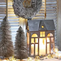 LOBERON Laterne Sweet Home antikgrau