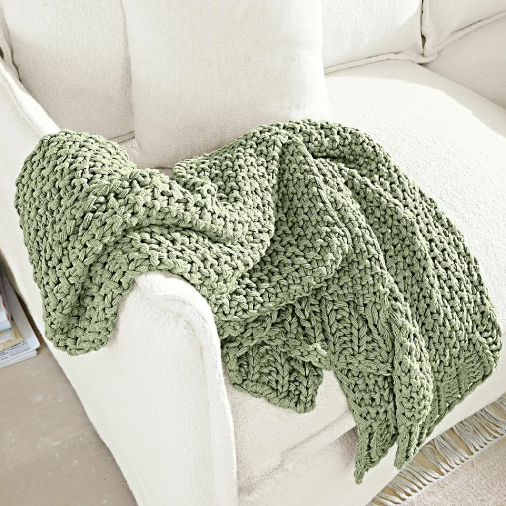 LOBERON Plaid Plixoren hellgrün Clearance