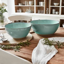 LOBERON Salatschüssel 2er Set Biarré türkis Hot
