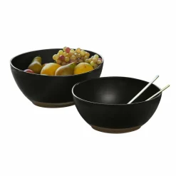 LOBERON Salatschüssel 2er Set Biarré schwarz Hot