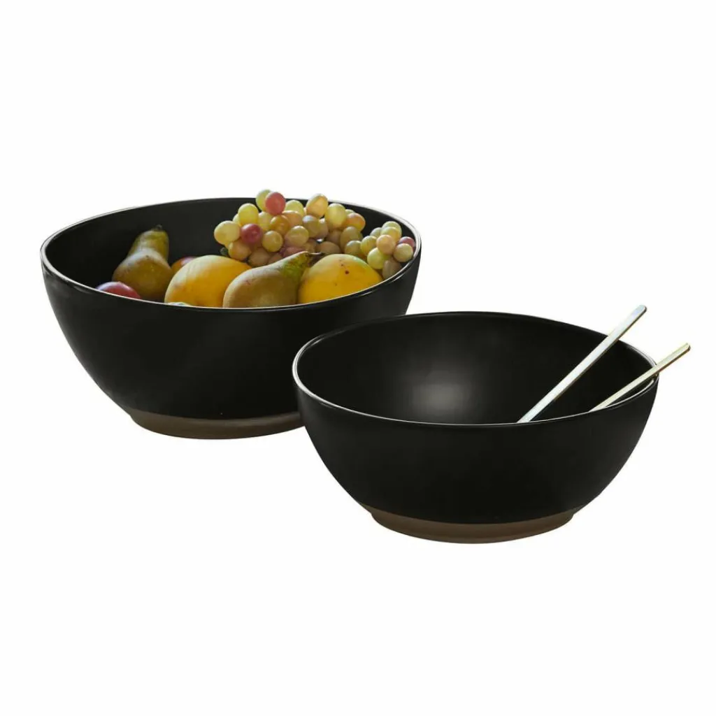 LOBERON Salatschüssel 2er Set Biarré schwarz Hot