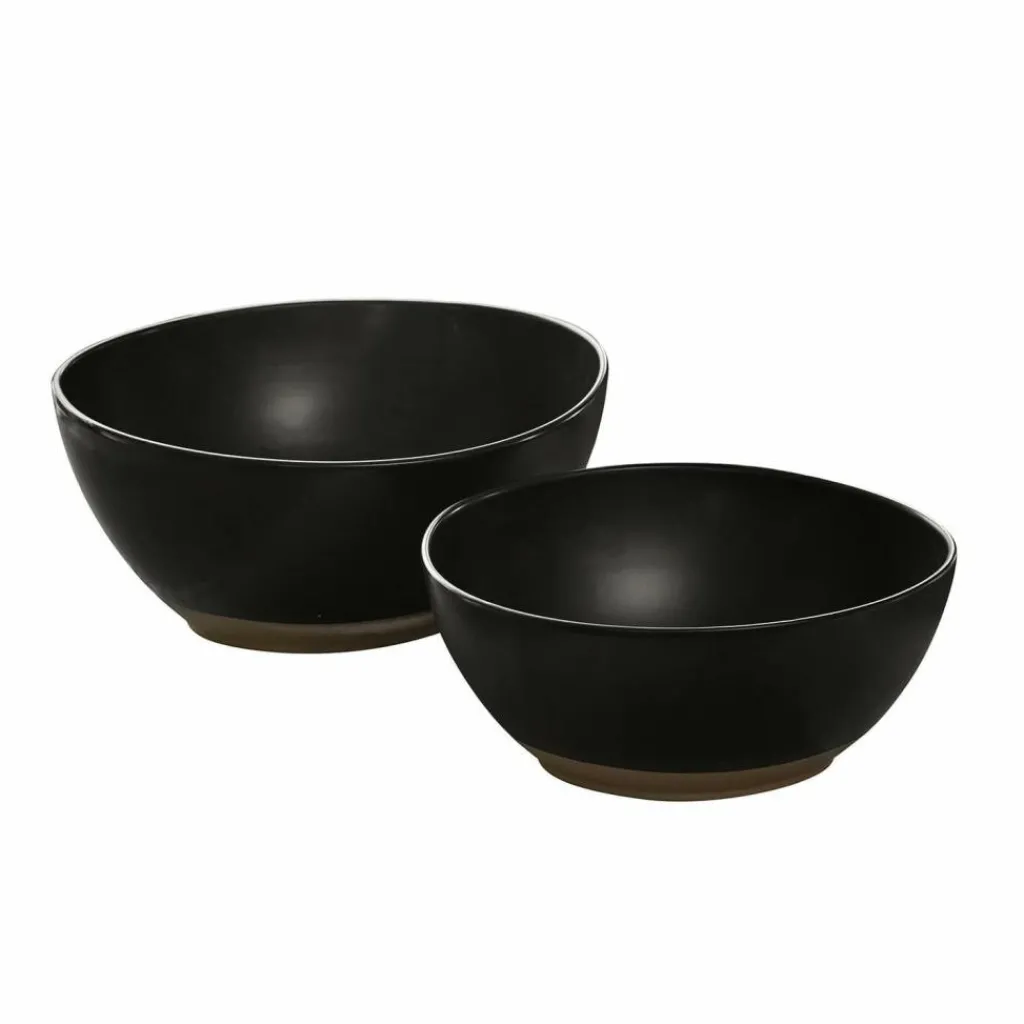 LOBERON Salatschüssel 2er Set Biarré schwarz Hot