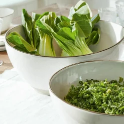 LOBERON Salatschüssel 2er Set Biarré weiß New