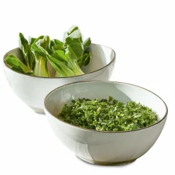 LOBERON Salatschüssel 2er Set Biarré weiß New