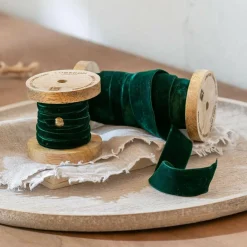 LOBERON Samtband 2er Set Liandis dunkelgrün