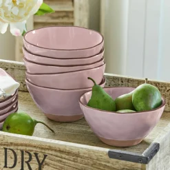 LOBERON Schüssel 6er Set Biarré rosa New