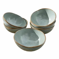 LOBERON Schüssel 6er Set Périers türkis/braun Hot