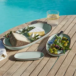 LOBERON Servierplatte 3er Set Biarré türkis Outlet