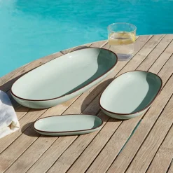 LOBERON Servierplatte 3er Set Biarré türkis Outlet