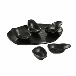 LOBERON Servierschälchen  6er Set Biarré schwarz New