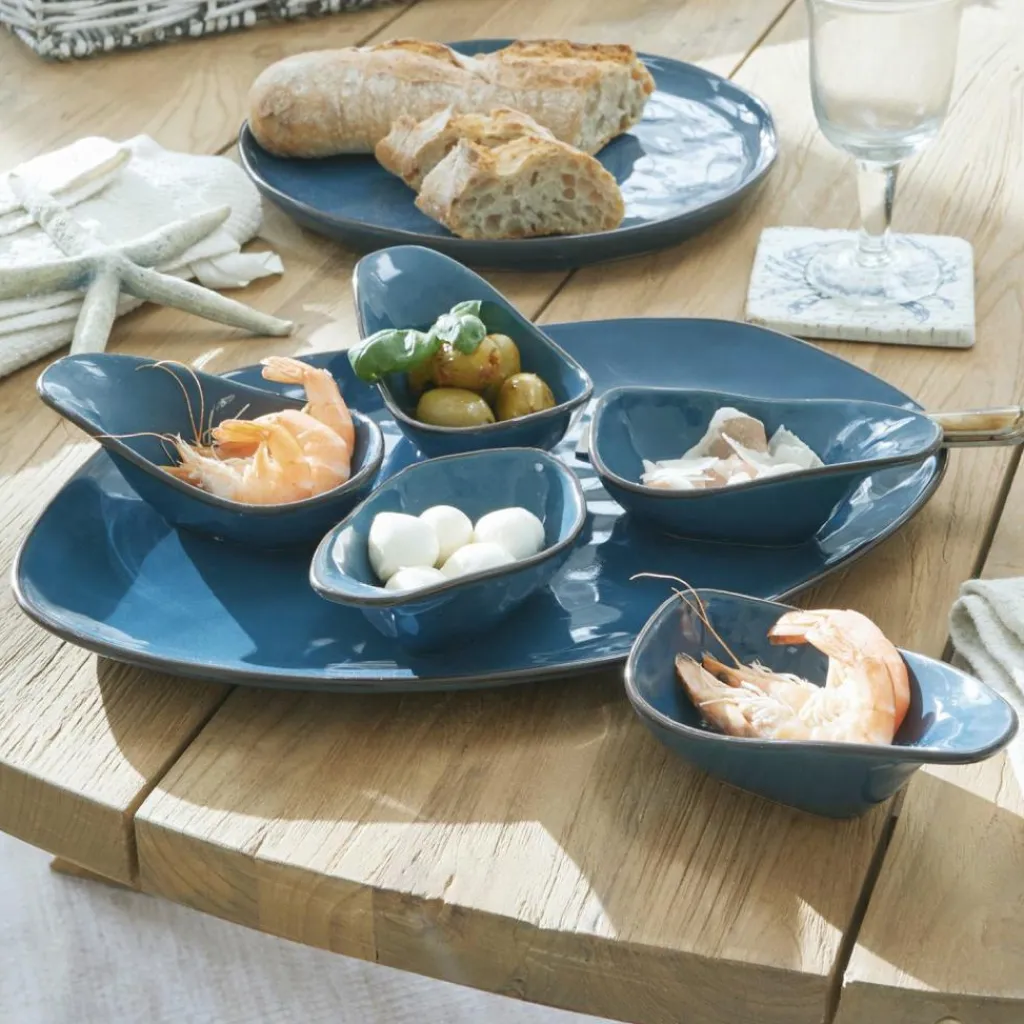 LOBERON Servierschälchen 6er Set Biarré blau Hot