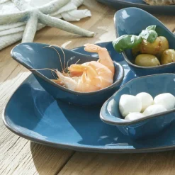LOBERON Servierschälchen 6er Set Biarré blau Hot
