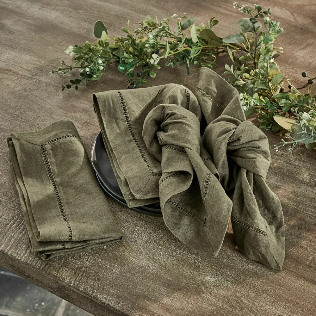 LOBERON Serviette 4er Set Covent Garden olivgrün Discount