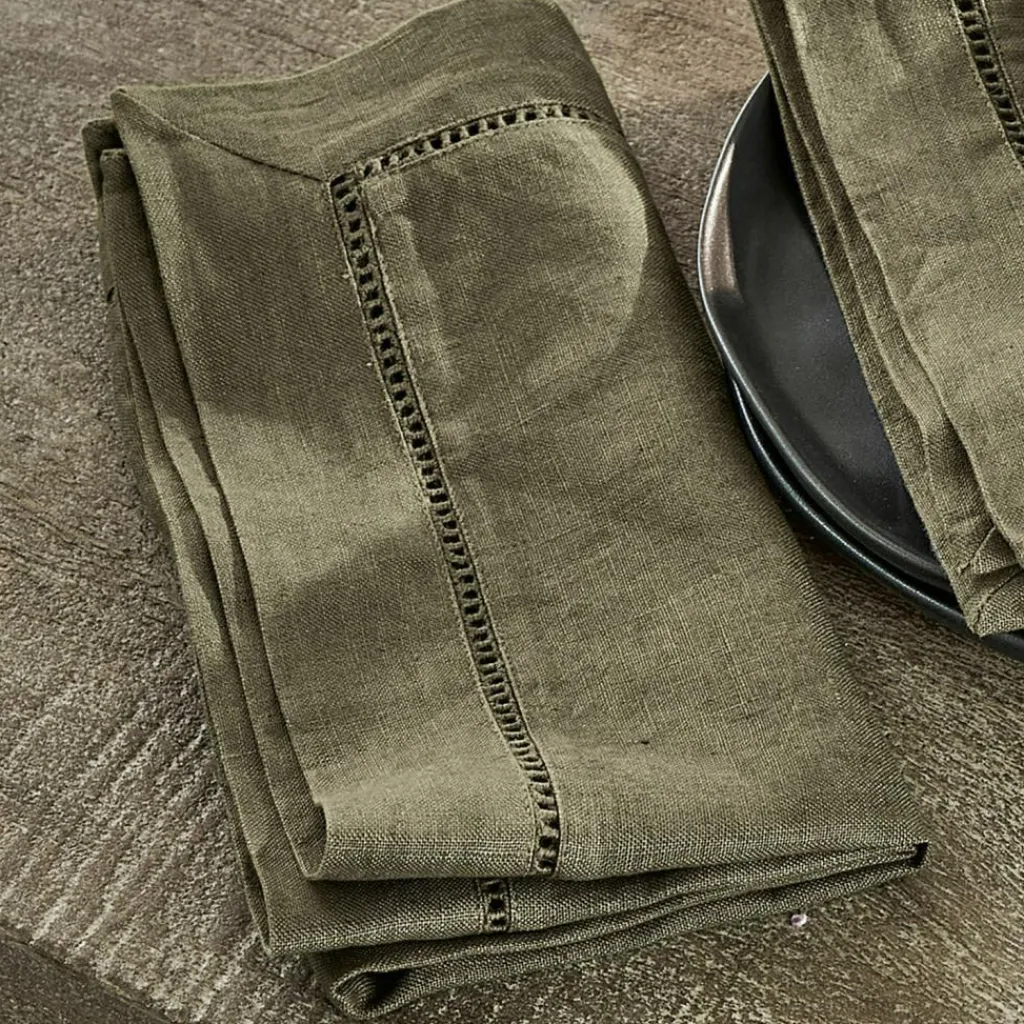 LOBERON Serviette 4er Set Covent Garden olivgrün Discount