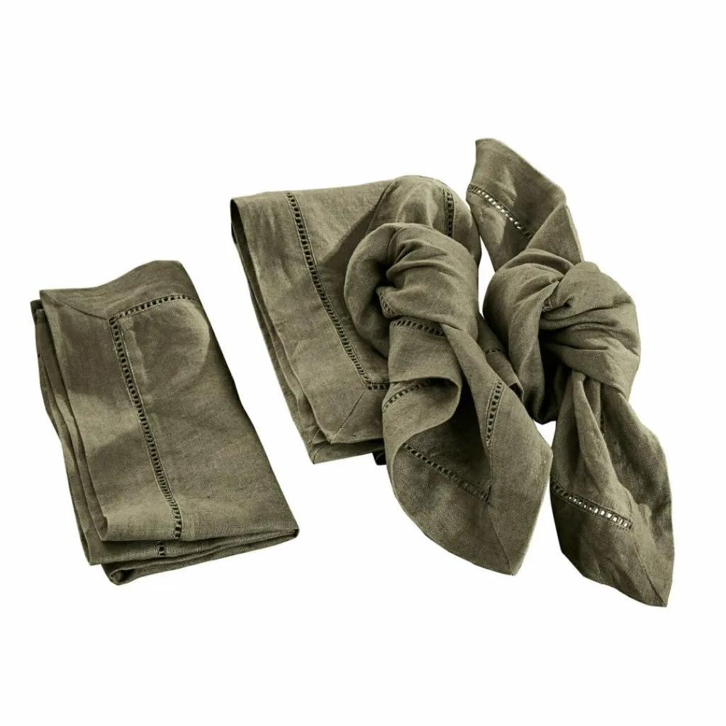 LOBERON Serviette 4er Set Covent Garden olivgrün Discount