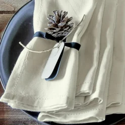 LOBERON Serviette 6er Set Fibi weiß Discount