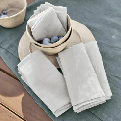 LOBERON Serviette 4er Set Ghis hellgrau Outlet