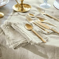 LOBERON Serviette 4er Set Largo leinen Hot