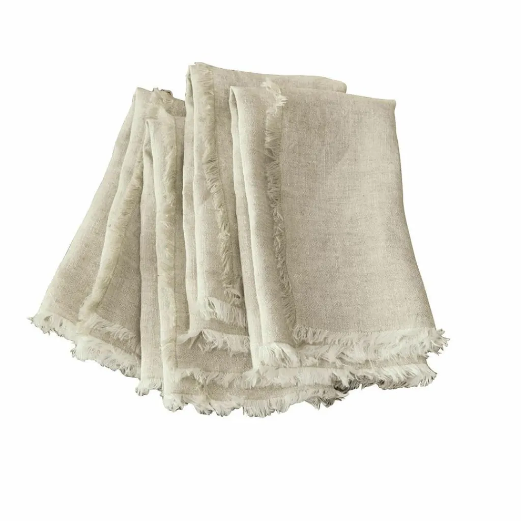 LOBERON Serviette 4er Set Largo leinen Hot