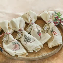 LOBERON Serviette 4er Set Merry & Bright Best