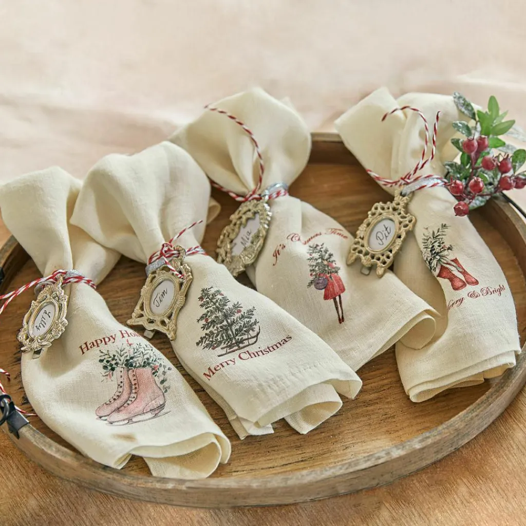 LOBERON Serviette 4er Set Merry & Bright Best