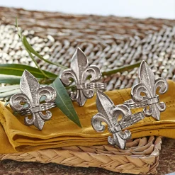 LOBERON Serviettenring 4er Set Fleur De Lis Clearance