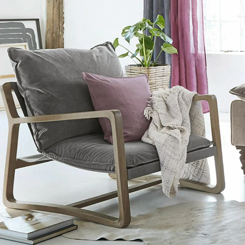LOBERON Sessel Jowna grau/braun