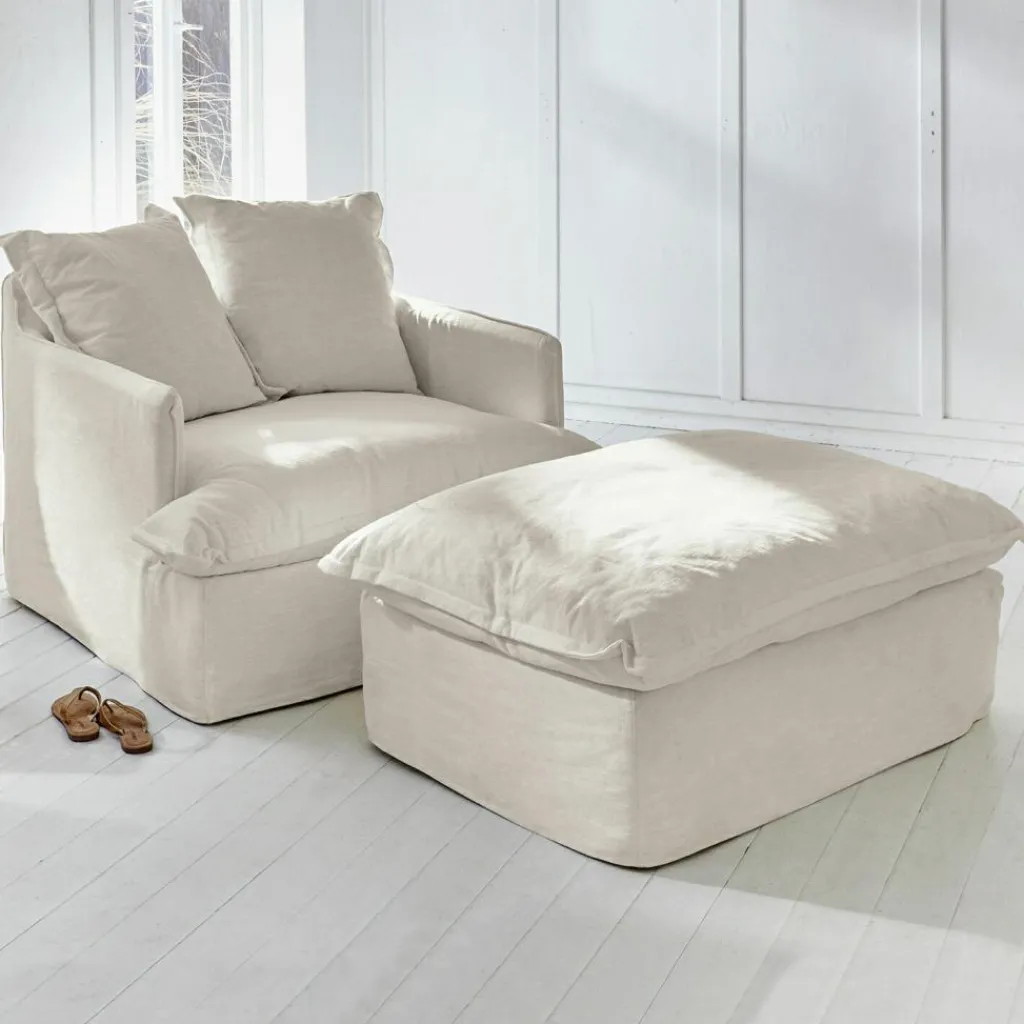 LOBERON Sessel mit Hocker Avignon creme Discount