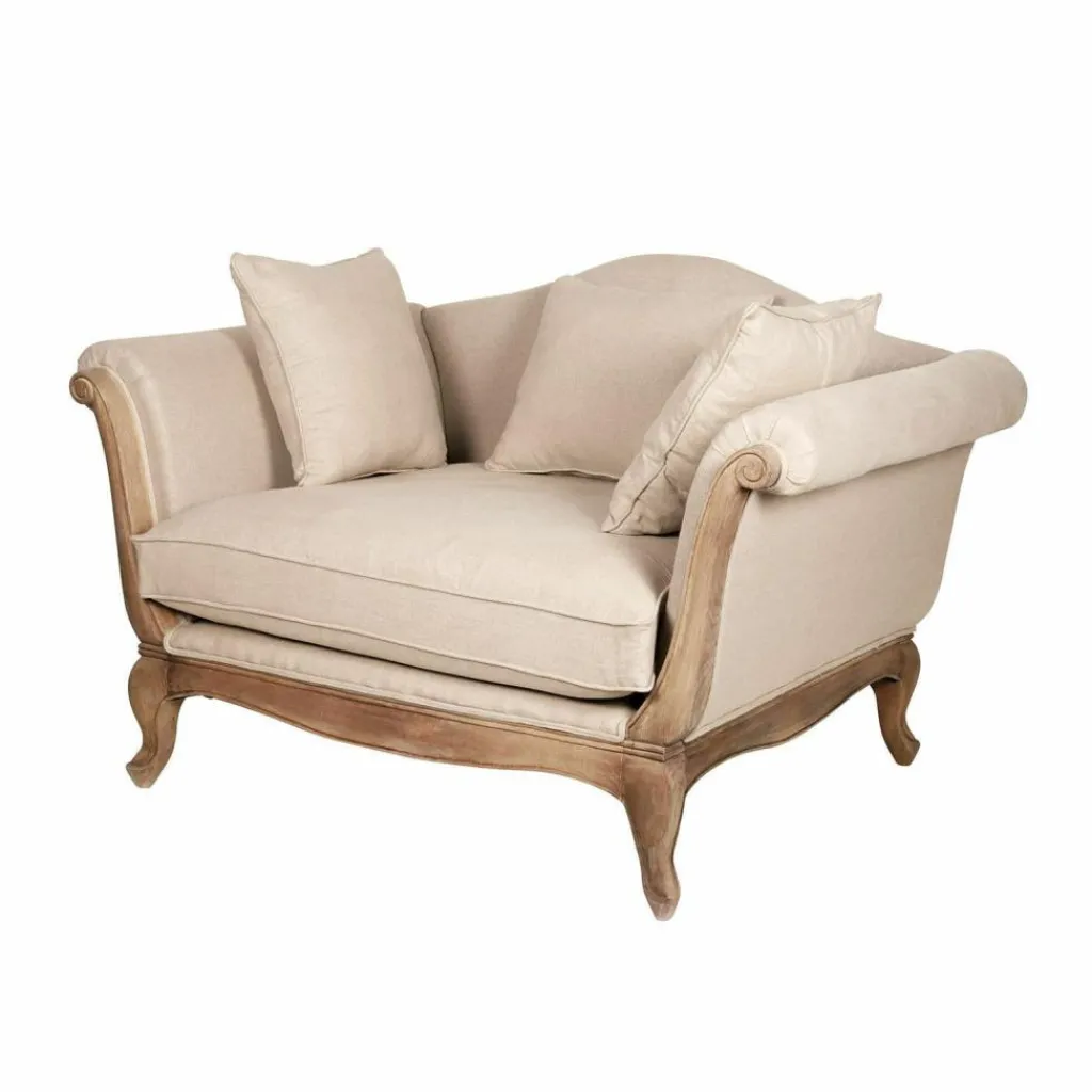 LOBERON Sessel Sumerset leinen/antikbraun Sale