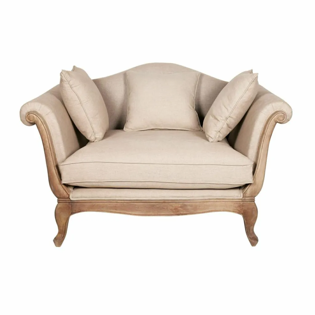 LOBERON Sessel Sumerset leinen/antikbraun Sale