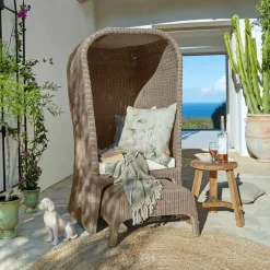 LOBERON Strandkorb mit Hocker Sanivane New
