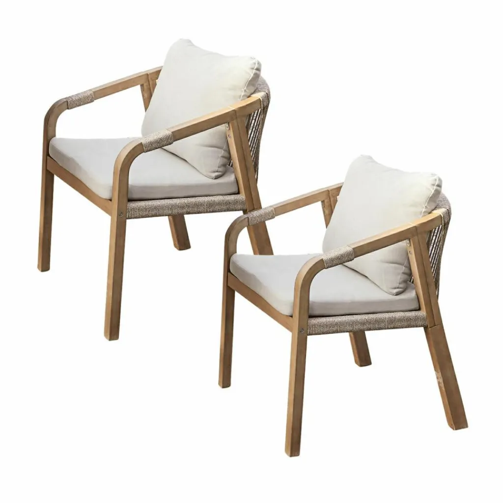 LOBERON Stuhl 2er Set FSC®-100% Kennedy braun/creme Discount
