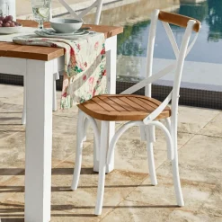 LOBERON Stuhl Kirkdale weiß/braun Hot