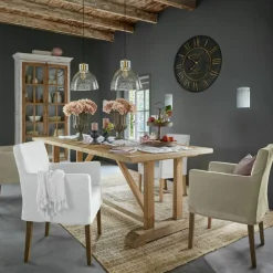 LOBERON Stuhl Longhill weiß/braun Outlet