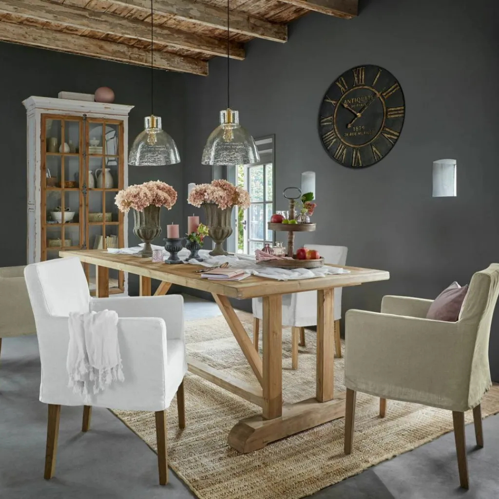 LOBERON Stuhl Longhill weiß/braun Outlet