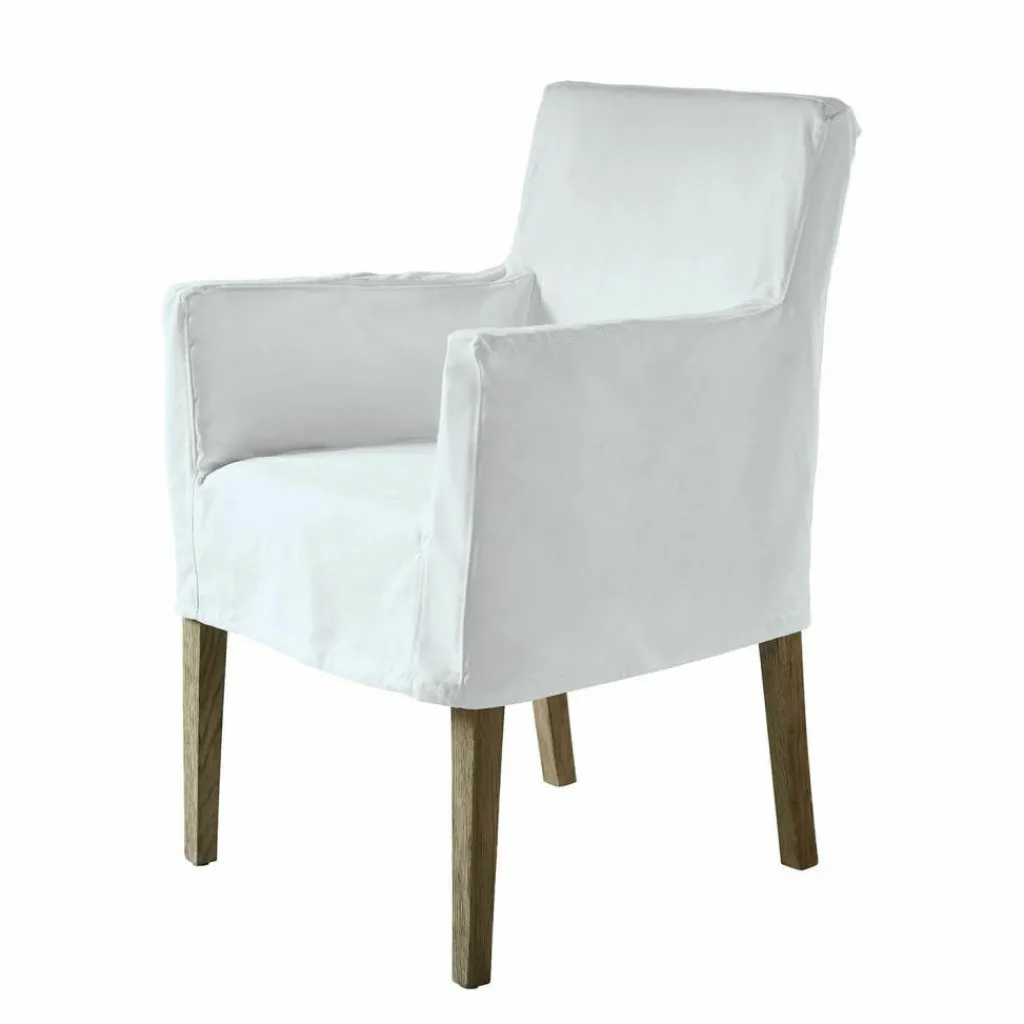 LOBERON Stuhl Longhill weiß/braun Outlet