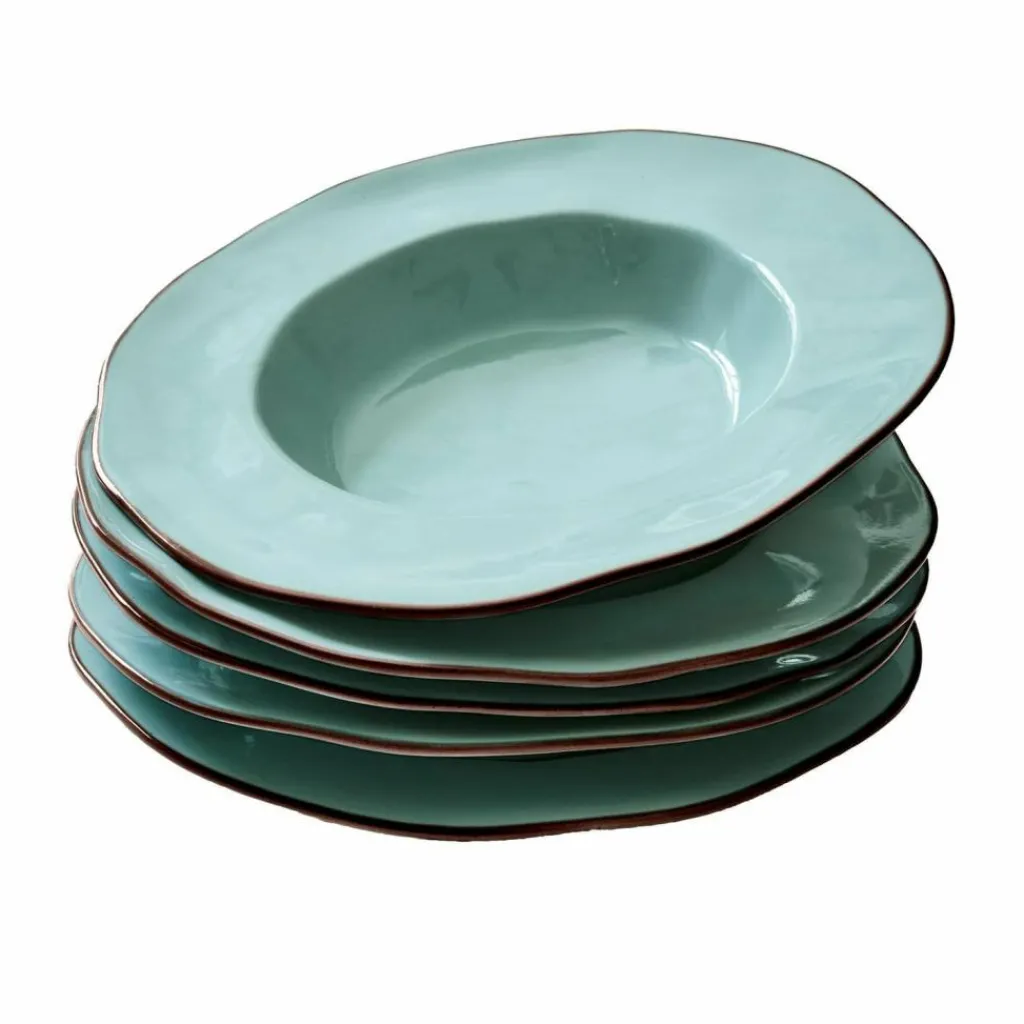 LOBERON Suppenteller 6er Set Biarré türkis New