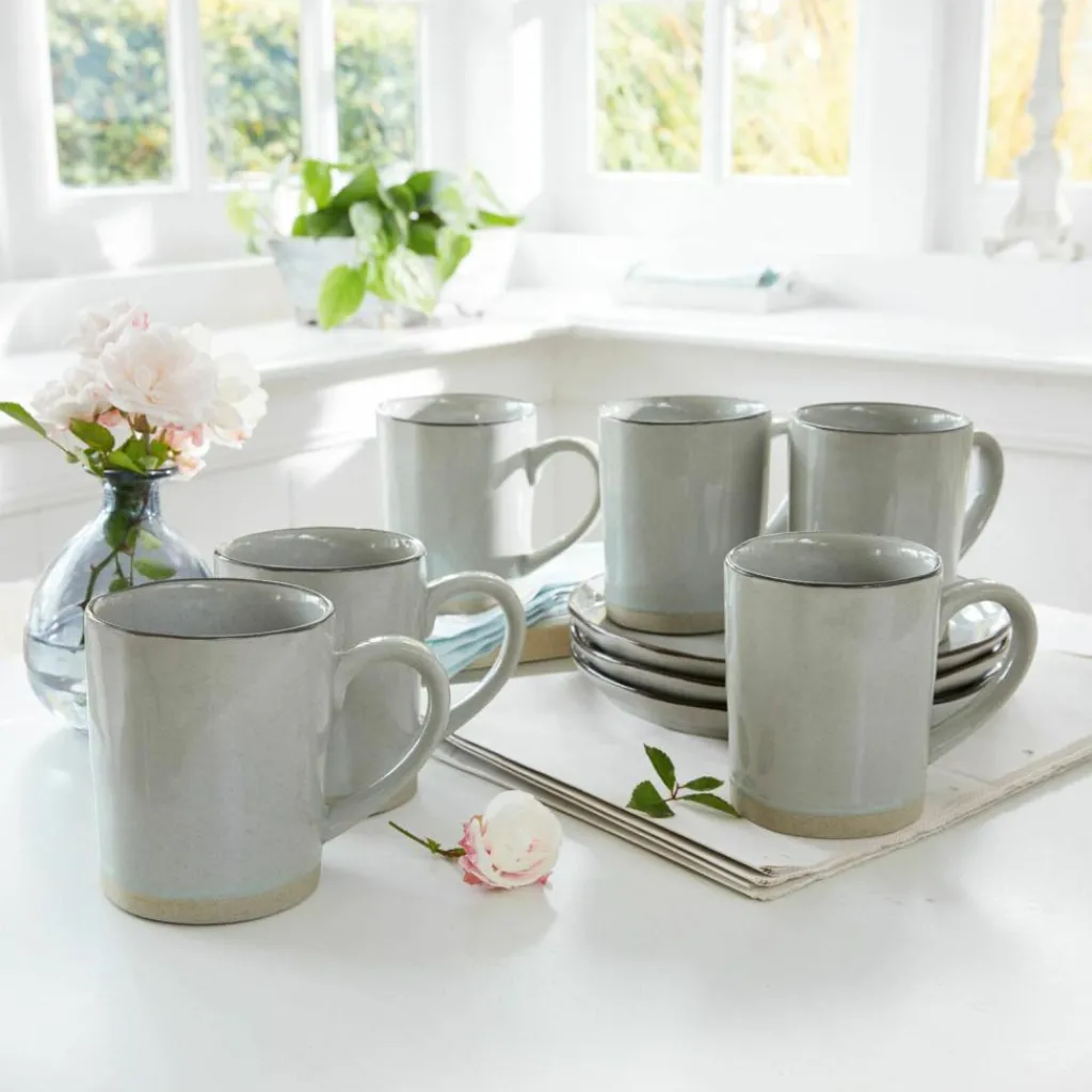 LOBERON Tasse 6er Set Biarré grau Best
