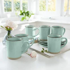LOBERON Tasse 6er Set Biarré türkis Clearance