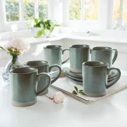 LOBERON Tasse 6er Set Biarré türkis/braun Online