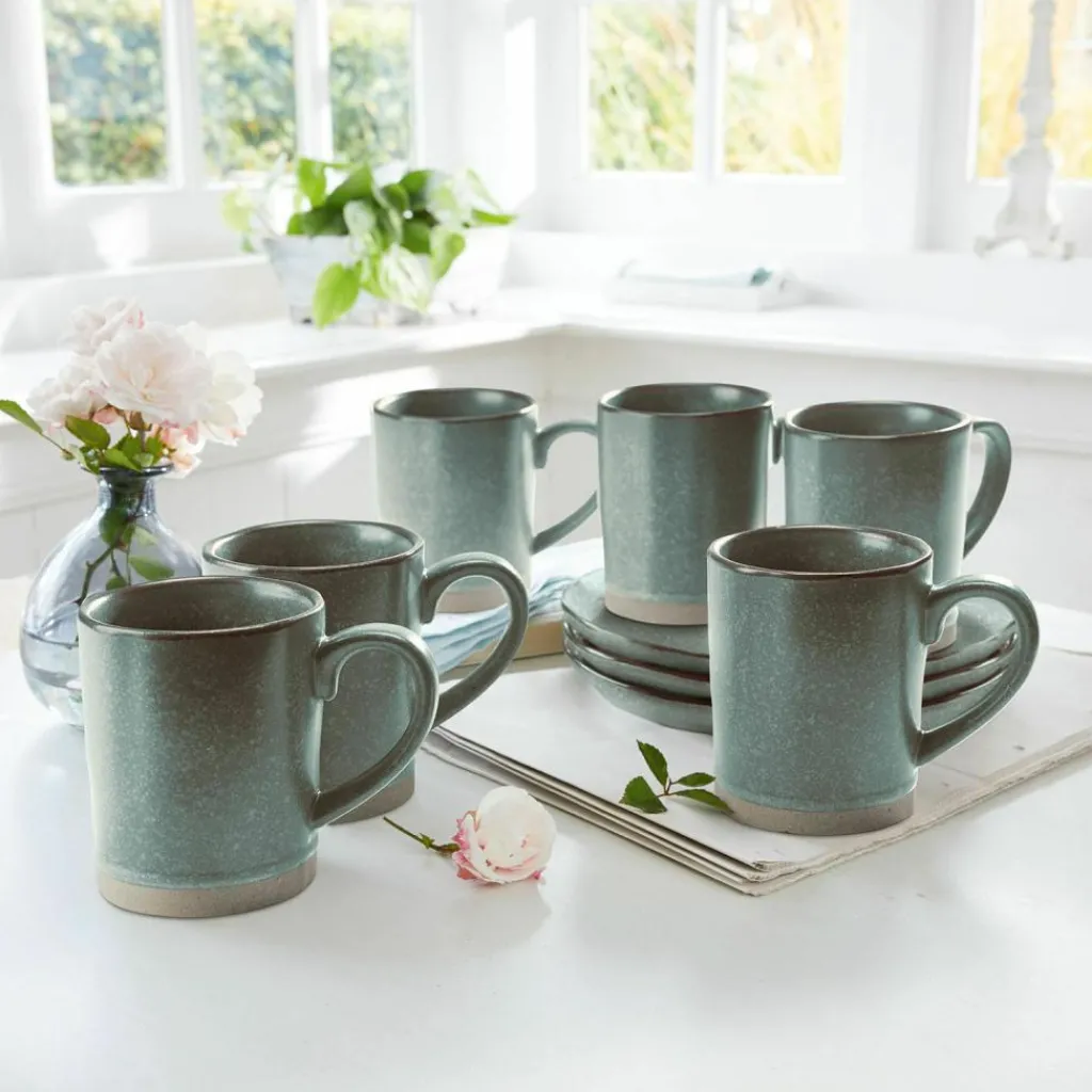 LOBERON Tasse 6er Set Biarré türkis/braun Online