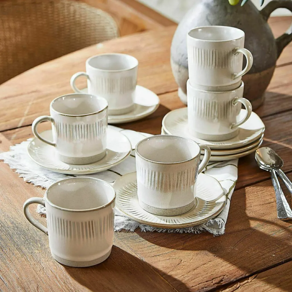 LOBERON Tasse mit Untertasse 6er Set Périers beige Best