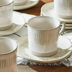 LOBERON Tasse mit Untertasse 6er Set Périers beige Best
