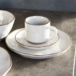 LOBERON Tasse mit Untertasse 6er Set Biarré weiß Clearance