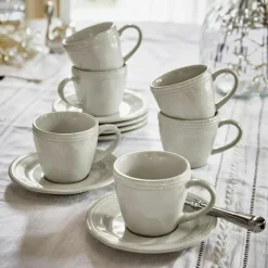 LOBERON Tasse mit Untertasse 6er Set Norrvik