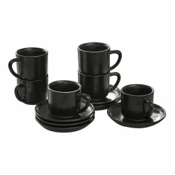 LOBERON Tasse mit Untertasse 6er Set Biarré schwarz Discount