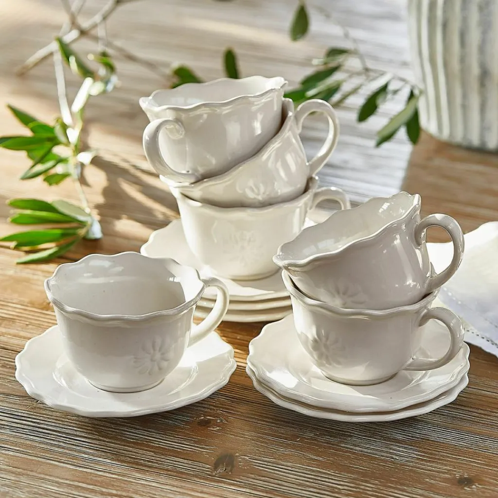 LOBERON Tasse mit Unterteller 6er Set Mallevesse New